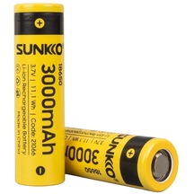 Sunkko 3.7 Volt 3000 Mah 18650 Şarj Edilebilir Pil 2 Adet Lityum İon Şarjlı Pil 18x65mm