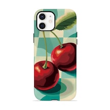 Apple iPhone Uyumlu 12 Vorian Çift Katmanlı Kılıf Retro Cherry Pop