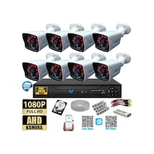 8 Kameralı-5mp Lensli 1080p Fullhd Kamera Seti - Su Gecirmez