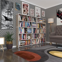 Kenzlife Kitaplık Süper Ga 150 200 19 Crd 5 Katlı 3 Bölme Çift Bölme Opsiyonlu Ofis Mutfak Banyo Dolabı Arkalıksız Çok Renkli