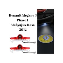 Renault Megane 3 Phase 1 Makyajsız Kasa 2012 Uyumlu Kapı Altı Led Aydınlatma 3 Boyutlu Logo Lazer Işık Geçmeli 2li Set