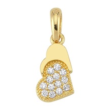 Goldkupe 14 Ayar Kalp Taşlı Altın Kolye Ucu 0,66 Gr-3237