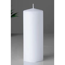Silindir Mum Kütük Mum Lavanta Kokulu 10 Cm Genişlik 30cm Yükseklik Büyük Boy Beyaz