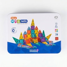 Magnet Yapı Mini Blok Seti 78 Parça Metal Kutulu - 3 Boyutlu Eğitici Stem Seti