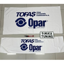Beyaz Tofaş Opar Torpido Ve Sırt Havlusu Seti 2 Adet Torpido 35x135 , Sırt 70 X 135 Anahtarlık He