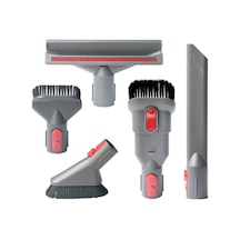Dyson V7 V8 V10 Uyumlu Için 5 Parça Fırça Aksesuar Seti (124785720) Gri