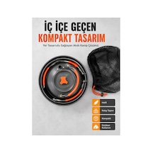 Kompakt Kamp Yemek Seti Alüminyum Tencere Tava Çaydanlık Taşıma Fileli Outdoor Set Renk Renk
