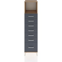 Hyperion Dolap Tek Raflı 7 Çekmeceli 44x44x182 Çam-antrasit Çam