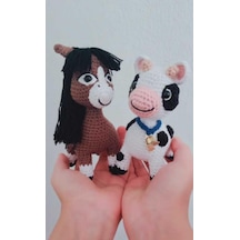 Amigurumi Doru Atı Ve Sevimli İnek Buzu Minik Oyuncaklar