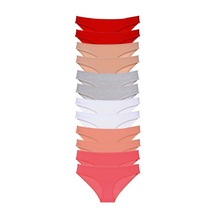 Biçomi 12 Adet Süper Eko Set Likralı Kadın Slip Külot Set 5 Çok Renkli