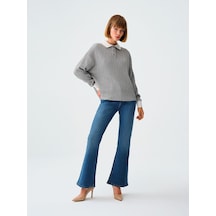 LOFT Flare Slim Fit Kadın Pantolon Lf2037065 Q1.v1 Denim