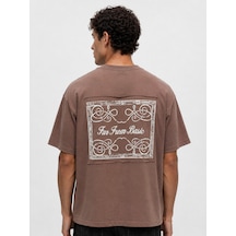Respire Erkek Ffb Nakışlı Oversize T-shirt Kahve