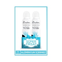 2 Adet Emotion Invisible Fresh Black & White Kadın Deodorant 150ml Vegan, Leke Bırakmaz Diğer