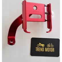 Telefon Tutucu Kırmızı Ayna Yeri Bağlantılı - Motosiklet E-bıke