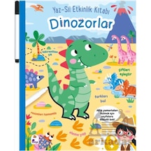 Yaz-sil Etkinlik Kitabı Dinozorlar Kalemli İndigo Çocuk