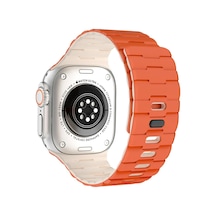 Newface - 6 - Apple Watch Uyumlu Ultra 49mm Wowen Kordon - Ece-umay - - Turuncu