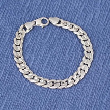 925 Ayar Gümüş 0,9 x 12 mm Zincir Bileklik, Desenli