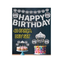 40 Parça Disco Topu Birthday Queen Happy Birthday Doğum Günü Süsü Banner Pasta Cupcake Kürdanı Kokteyl Kürdan Söz Nişan Doğum Günü Kokteyl Davet Ve Sunum Pasta Süsü Süsleme Kalın Kağıt