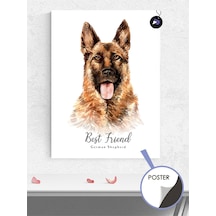 German Shepherd Köpek Best Friend Hayvan Poster - Afiş - Dekoratif Duvar Posteri