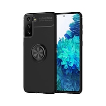 Newface - 698 - Samsung Galaxy Uyumlu S21 Plus Kılıf Range Yüzüklü Silikon - Novapazr - - Siyah