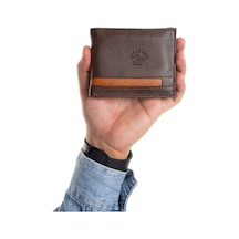 Newish Polo Erkek Suni Deri Minimal Cüzdan Ve Kartlık - New414 Kahve-taba