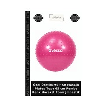 Özel Üretim Msp-50 Masajlı Plates Topu 65 Cm Pembe Renk Hareket Form Jmnastik
