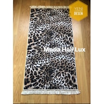STY Home Leopar Kaymaz Tabanlı Makinede Yıkanabilir Halı Kilim Yolluk
