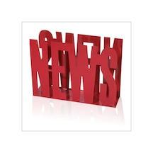 News Yazılı Kırmızı 48 x 37 CM Broşürlük Dergilik Postalık Gazetelik