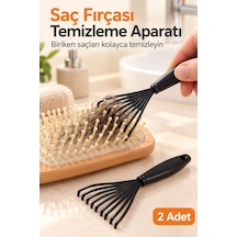 Saç Fırçası Ve Tarak Temizleme Aparatı Siyah Plastik 2 Adet Tırmık