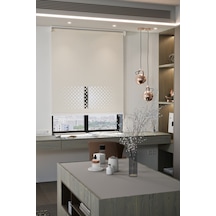 Auralight Lazer Kesim Mat Stor Perde, Lazer Kesimli Modern Serisi, M-2002 Ekru Renk