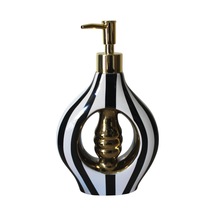 Porselen 500ml Sıvı Sabunluk Siyah Beyaz K282