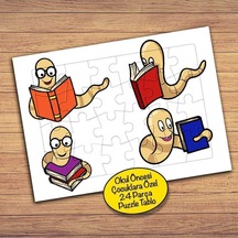 Kitap Kurdu Çocuklara Özel Puzzle Yapboz Tablo-148pz