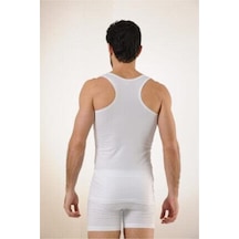 Hmd 700 3'lü Likralı Sporcu Erkek Atlet T-shirt - Beyaz Beyaz