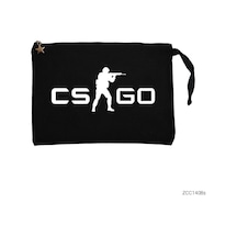 Zepplin Giyim Counter Strike Csgo Logo Siyah Clutch Astarlı Cüzdan