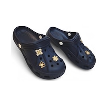 Fiyra 3010 Lacivert Crks Taşlı Havuz Plaj Çizgili Bayan Terlik Lacivert