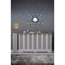 Perge Model Beyaz Üstü Çam Renk 136 CM Petek Kaplama Dresuar Beyaz