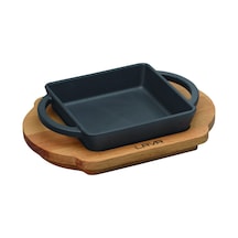 Lava Döküm Kare Sahan Döküm Demir Yekpare Çift Kulplu Kayın Servis Ahşabı Ölçü 12x12cm.