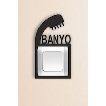 Banyo Ahşap Priz-anahtar Çerçevesi Ahşap Siyah