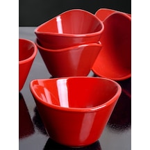 Keramika Kırmızı Bayrak Tigela Çerezlik Sosluk 11 CM 6 Adet