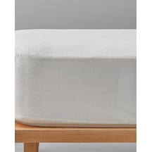 English Home Comfort Pamuklu Sıvı Geçirmez Tek Kişilik Yatak Koruyucu Alez Beyaz Beyaz