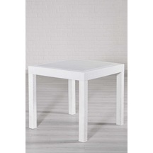 Rattan 80x80 Camsız Beyaz Masa - Bahçe&balkon&teras Çok Renkli