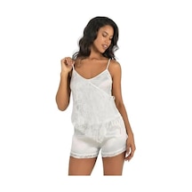 Moon Wear Ekru Saten Şort Takımı 9204 Ekru