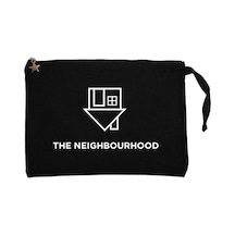 The Neighbourhood Logo Text Siyah Clutch Astarlı Cüzdan / El Çantası