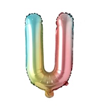 U Harf Gökkuşağı Folyo Balon16 İnç 36 cm