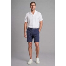 Defacto %100 Keten Bermuda Şort G1399ax26smnv106 Lacivert-nv106