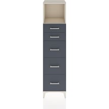 Hyperion Dolap Tek Raflı 5 Çekmeceli 44x44x182 Aytaşı-antrasit Aytaşı