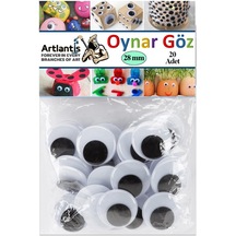 Oynar Göz Siyah 28 Mm 20 Li 1 Paket Oynayan Göz 28mm Hobi Tasarım Anasınıfı Kreş Etkinlik Elişi