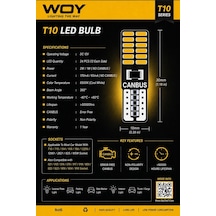 T10 Dipsiz W5w 24 Ledli Canbus Beyaz Park Plaka Ampulü 10 Adet