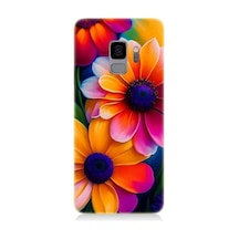 Samsung Galaxy S9 Uyumlu Soft Renkli Çiçekler Desenli Silikon Kılıf
