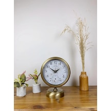 Eskitme Metal Masa Saati 25 20 Cm Çok Renkli